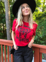 Anti Social Butterfly Cropped Graphic Tee - POSH NOVA