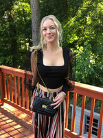 Ashton Puff Sleeve Crop Top-Black