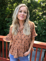 Star Print Peplum Top - POSH NOVA