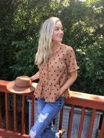 Star Print Peplum Top - POSH NOVA