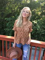 Star Print Peplum Top - POSH NOVA