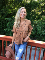 Star Print Peplum Top - POSH NOVA