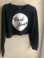 Posh Nova Cropped Sweatshirt- Black - POSH NOVA
