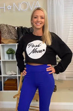 Posh Nova Cropped Sweatshirt- Black - POSH NOVA