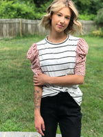 Sweet As Pie Puff Sleeve Top - POSH NOVA