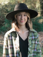 Lux Wide Brim Panama Hat- Black - POSH NOVA