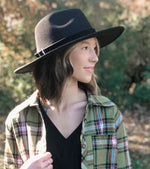 Lux Wide Brim Panama Hat- Black - POSH NOVA