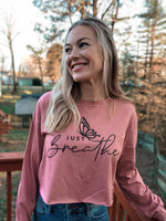 Just Breathe Long Crop Top - POSH NOVA