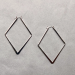 14K Signature Posh Diamond Shape Hoops-White Gold - POSH NOVA