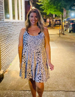 Alex Leopard Babydoll Dress-White - POSH NOVA