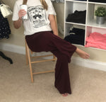 Lorena Lounge Pant -Burgundy - POSH NOVA