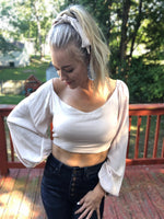 Stay Ready Crop Long Sleeve Top- Cream - POSH NOVA