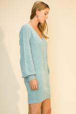 Call Me Cutie Sweater Dress-Sky Blue - POSH NOVA
