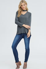 Fifty Shades Top- Charcoal - POSH NOVA