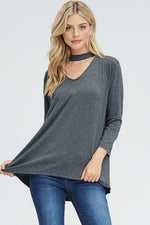 Fifty Shades Top- Charcoal - POSH NOVA