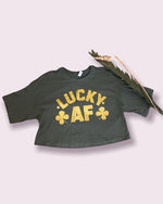 Lucky AF Cropped Graphic Tee - POSH NOVA