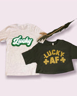 Lucky AF Cropped Graphic Tee - POSH NOVA