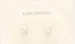 Cubic Zirconia Stud Earrings- Square- Gold or White Gold - POSH NOVA