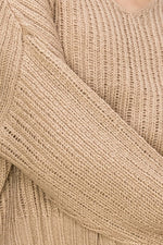 Tabby V-Neck Sweater- Taupe - POSH NOVA