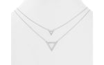 Layered Triangle Necklace-White Gold - POSH NOVA